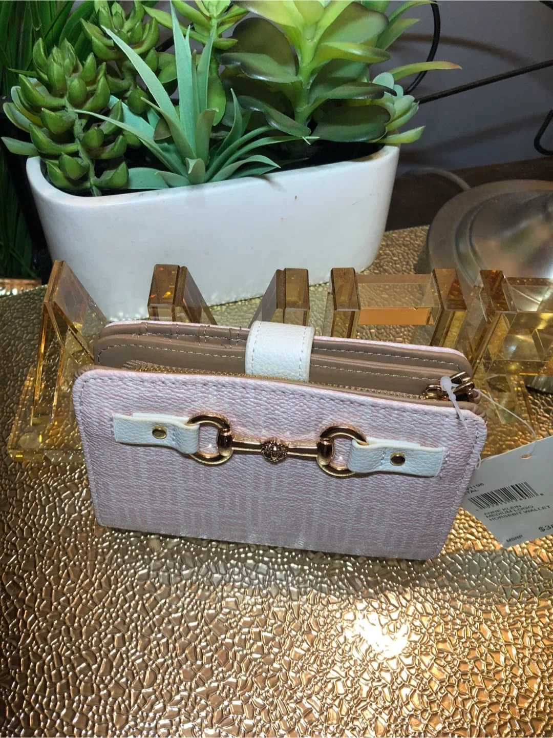 Anne Klein Medium Logo Horsetbit Wallet - Petal image indicator(3)