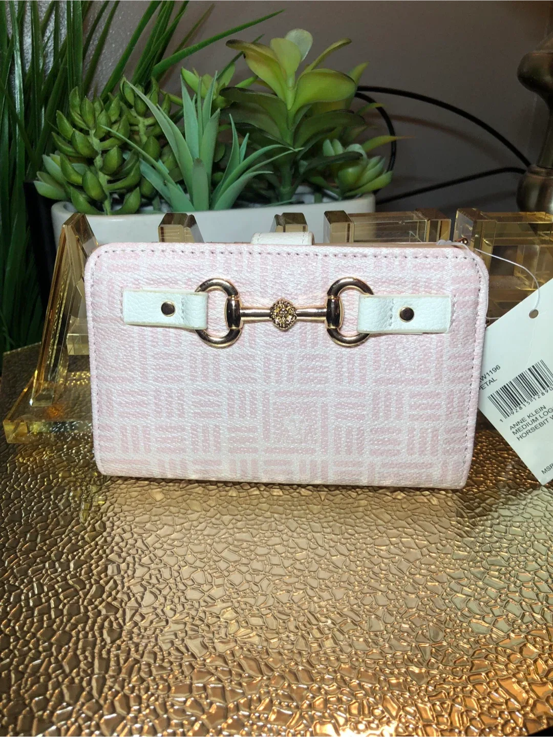 Anne Klein Medium Logo Horsetbit Wallet - Petal thumbnail