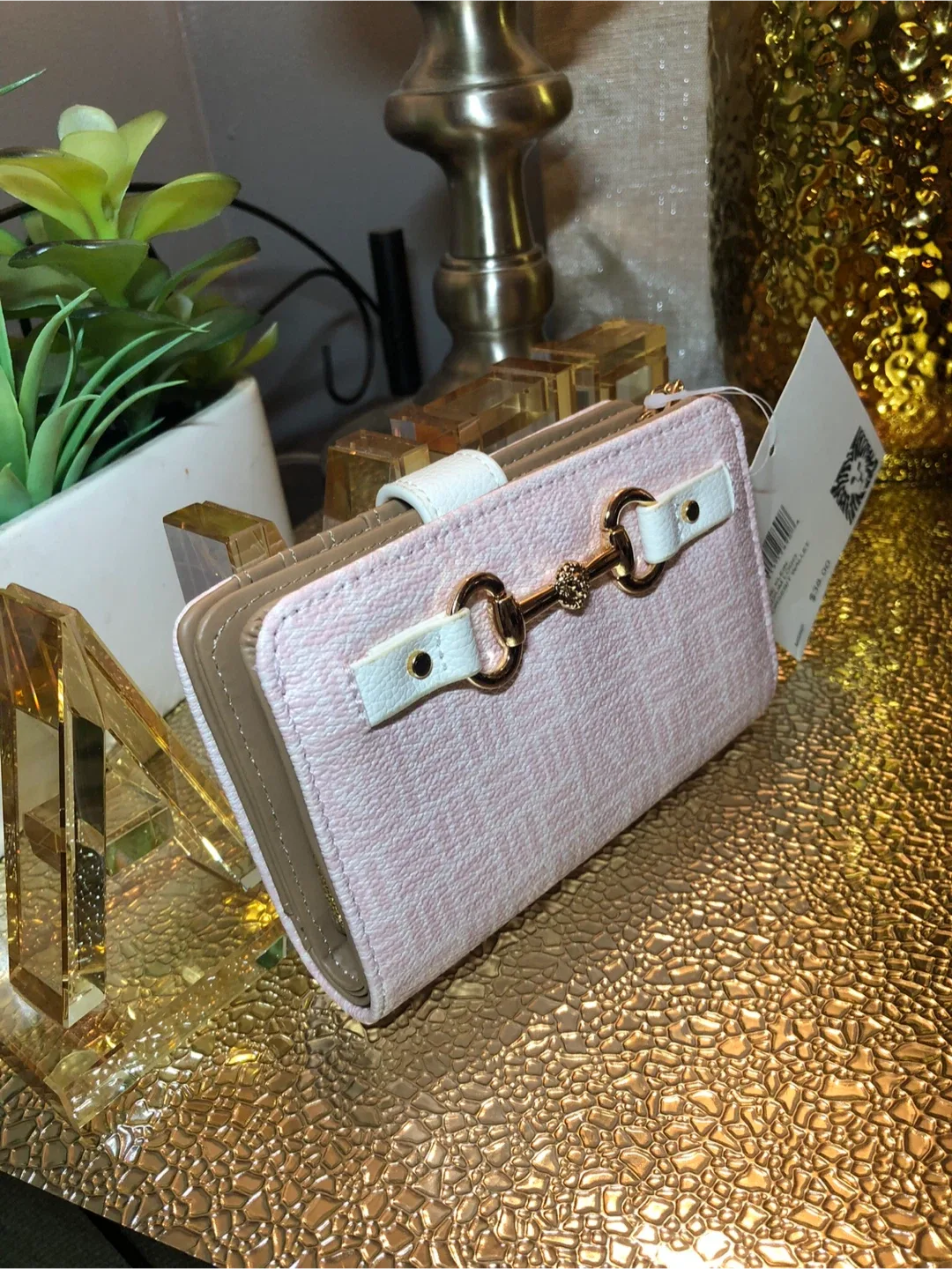 Anne Klein Medium Logo Horsetbit Wallet - Petal image indicator(5)