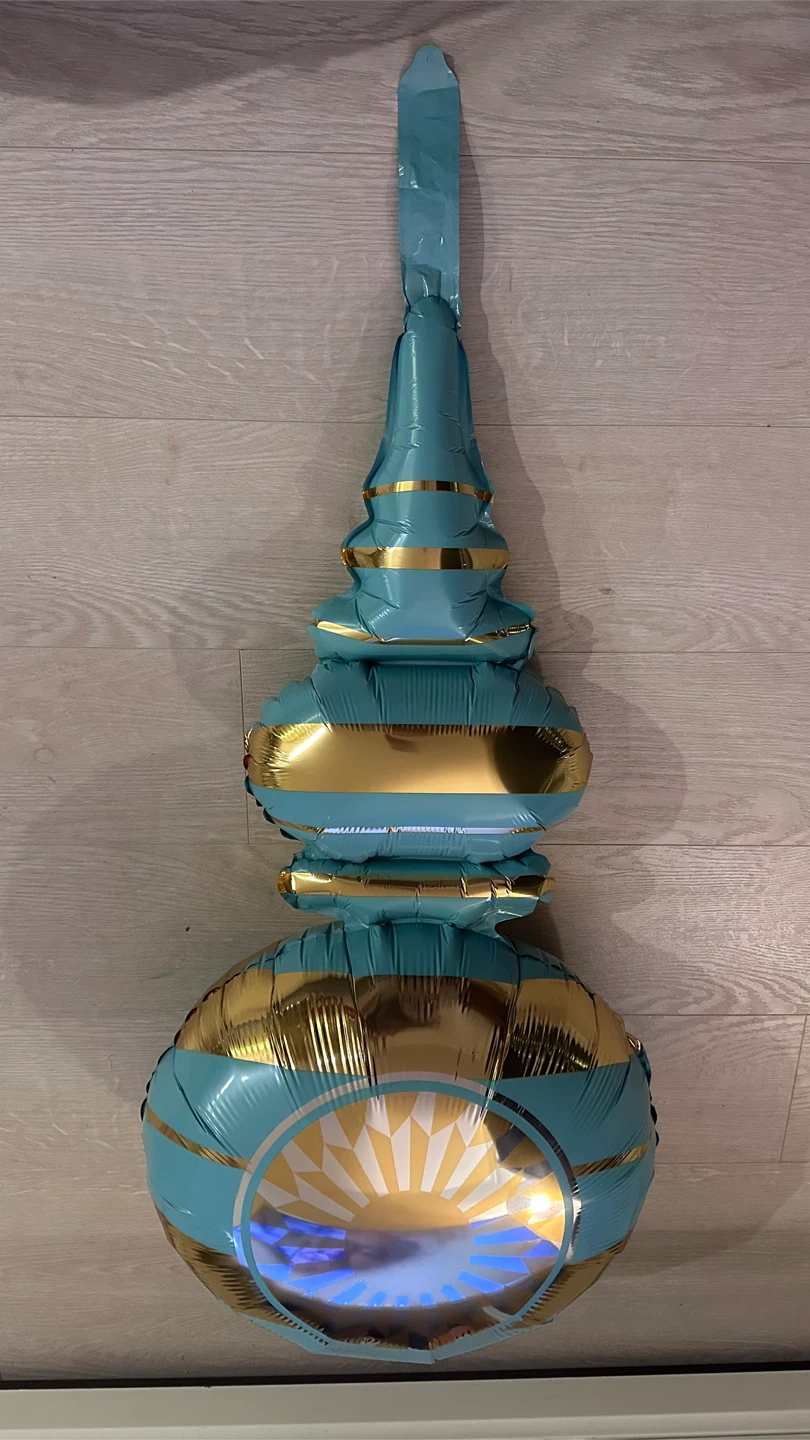 Turquoise & Gold Foil Balloon Christmas