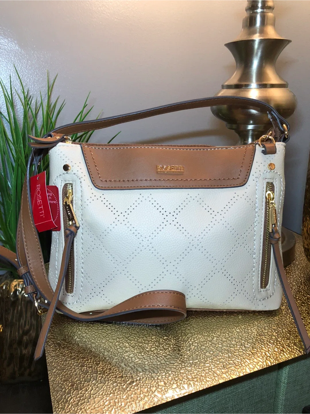 Rosetti Beige & Brown Crossbody Bag thumbnail