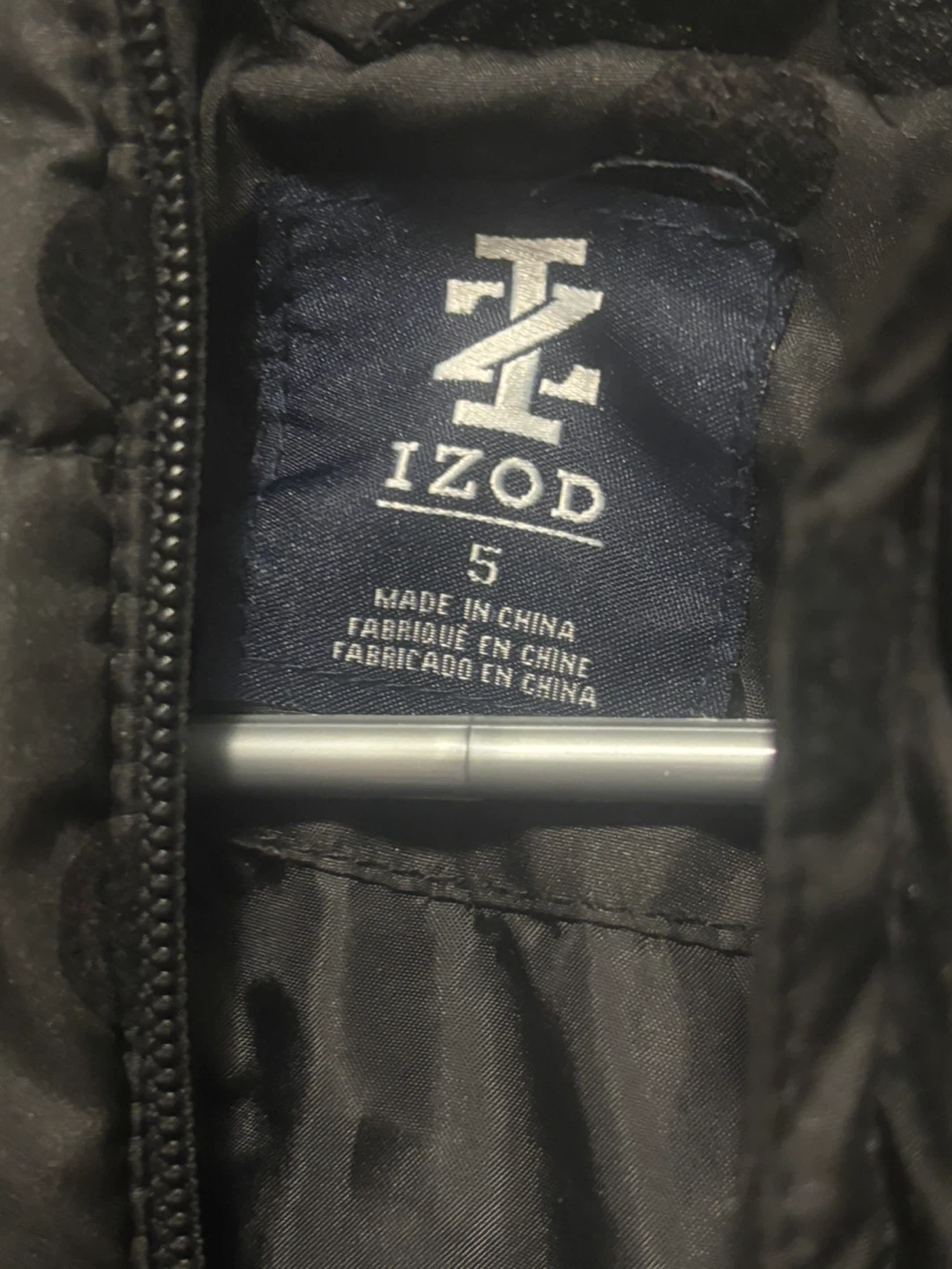IZOD Kids Black Polka Dot Puffer Coat - Size 5 - photo 4