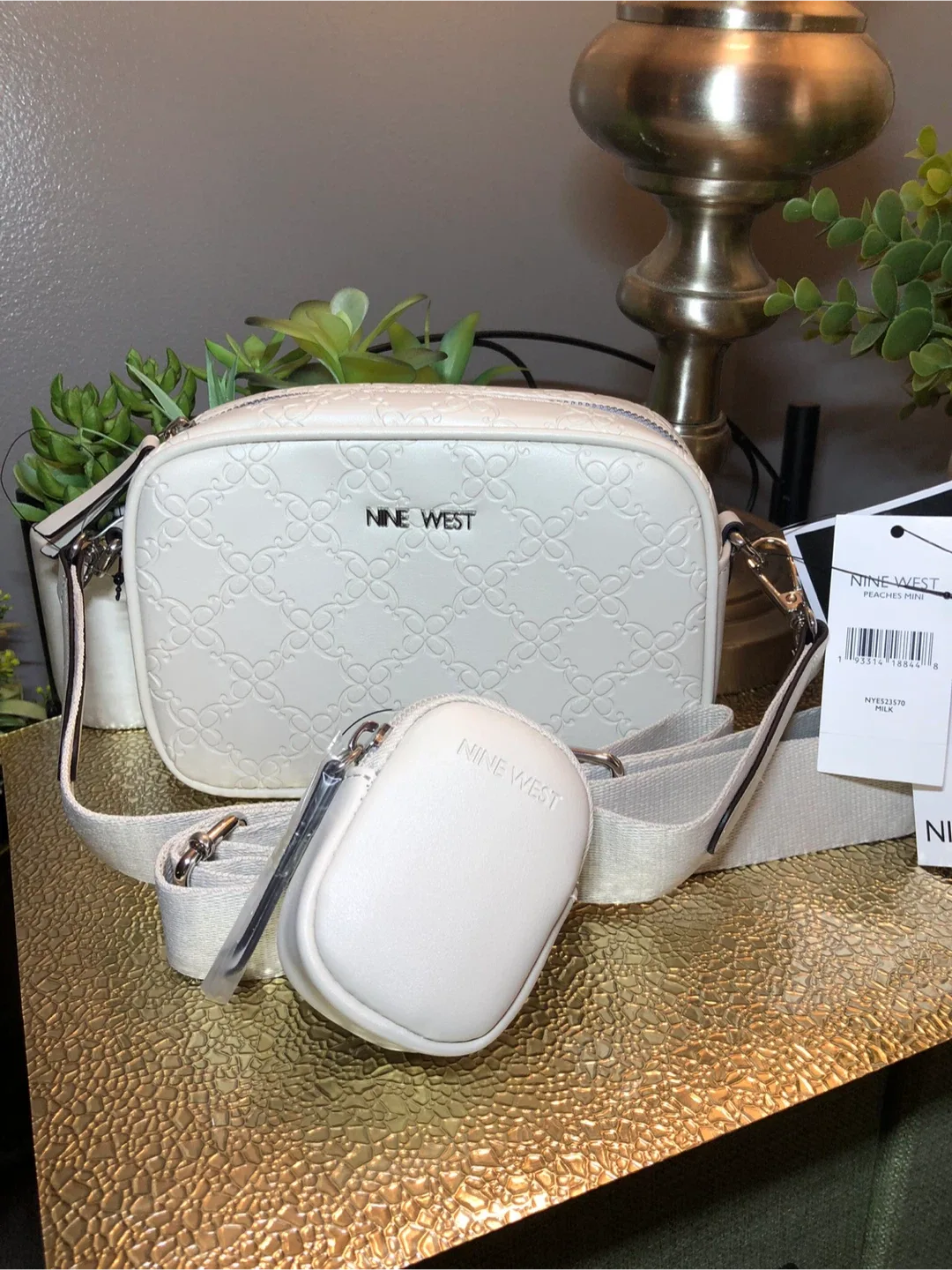 Nine West Peaches Mini Crossbody - White thumbnail