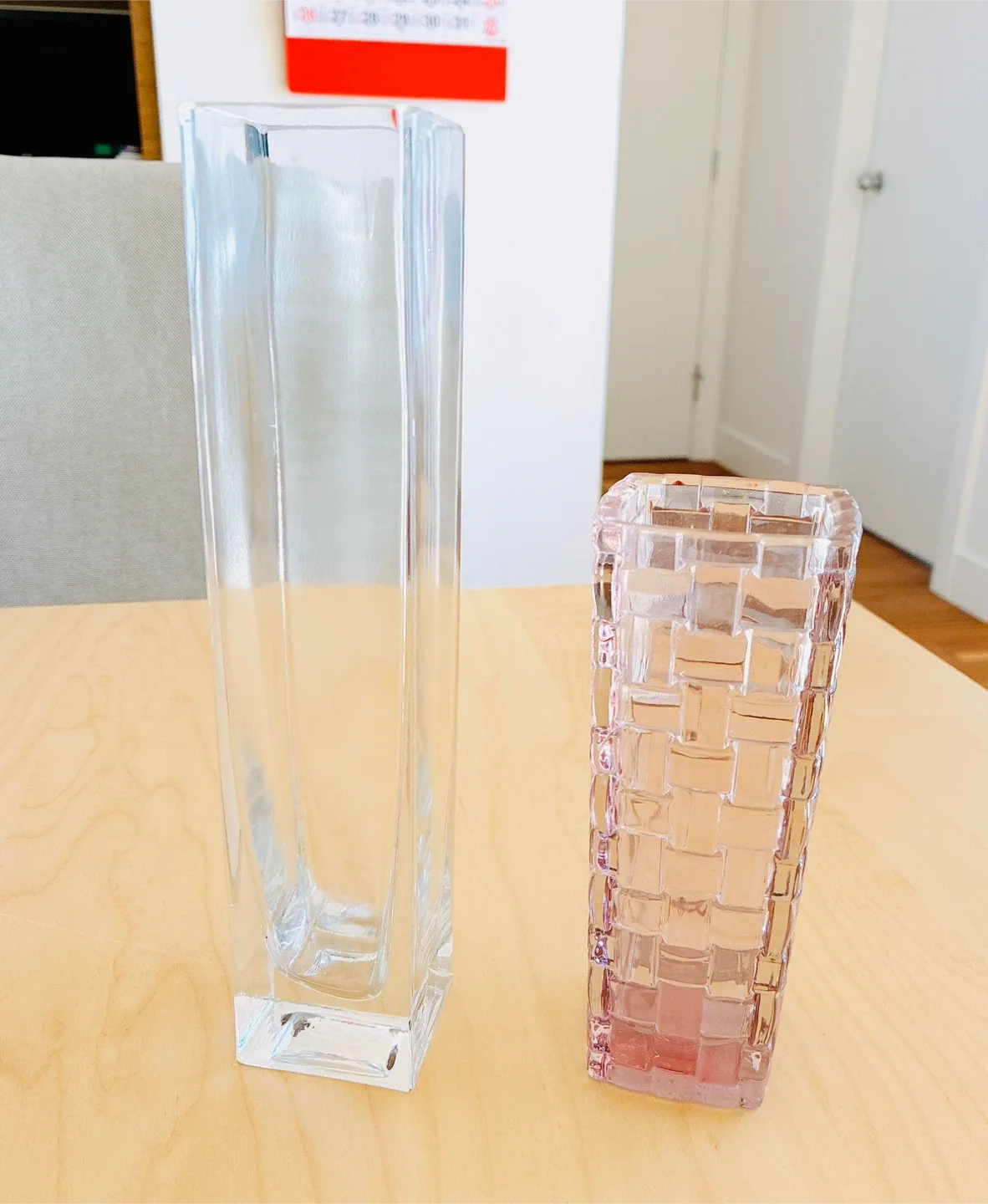 Glass Vases - Clear & Pink thumbnail