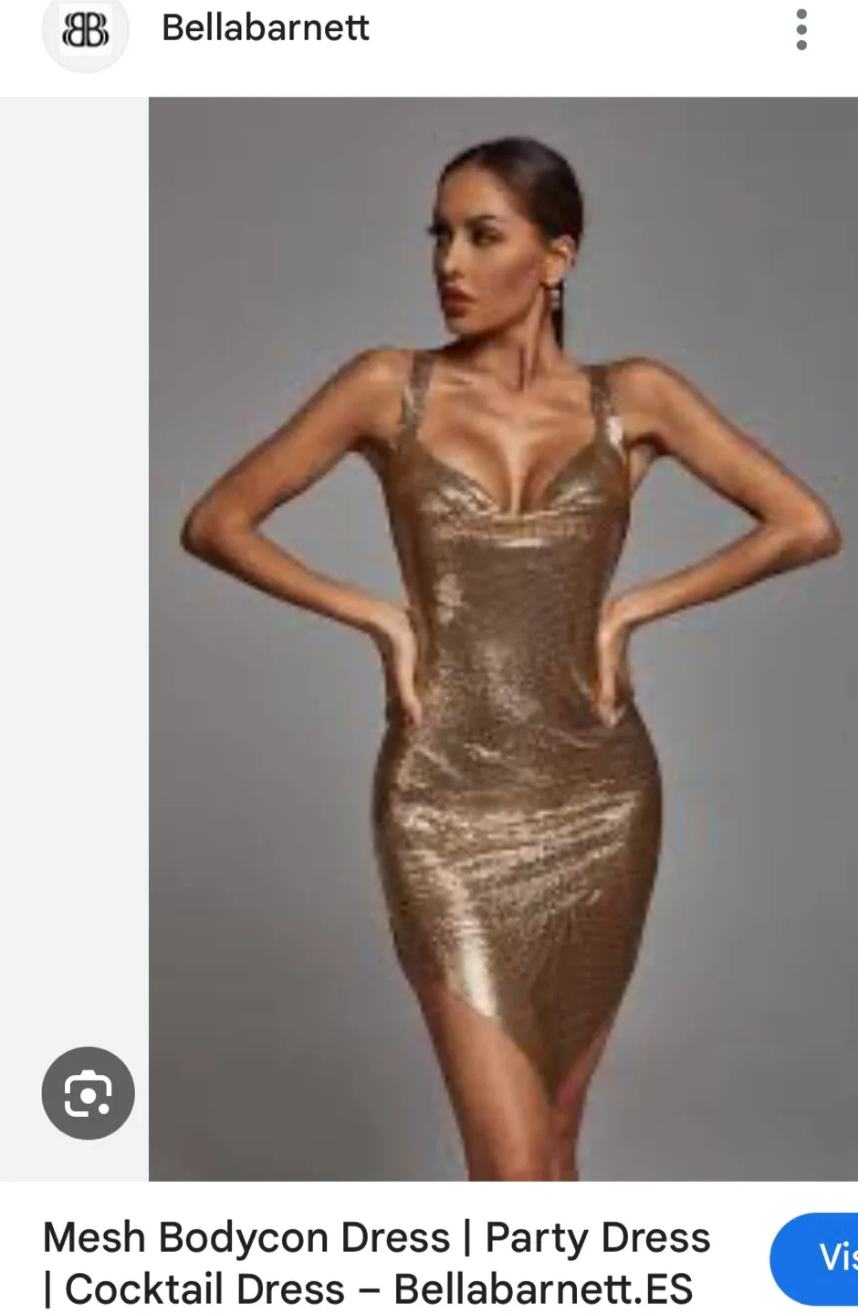 Bella Barnett Gold Metallic Mesh Party Dress image indicator(8)