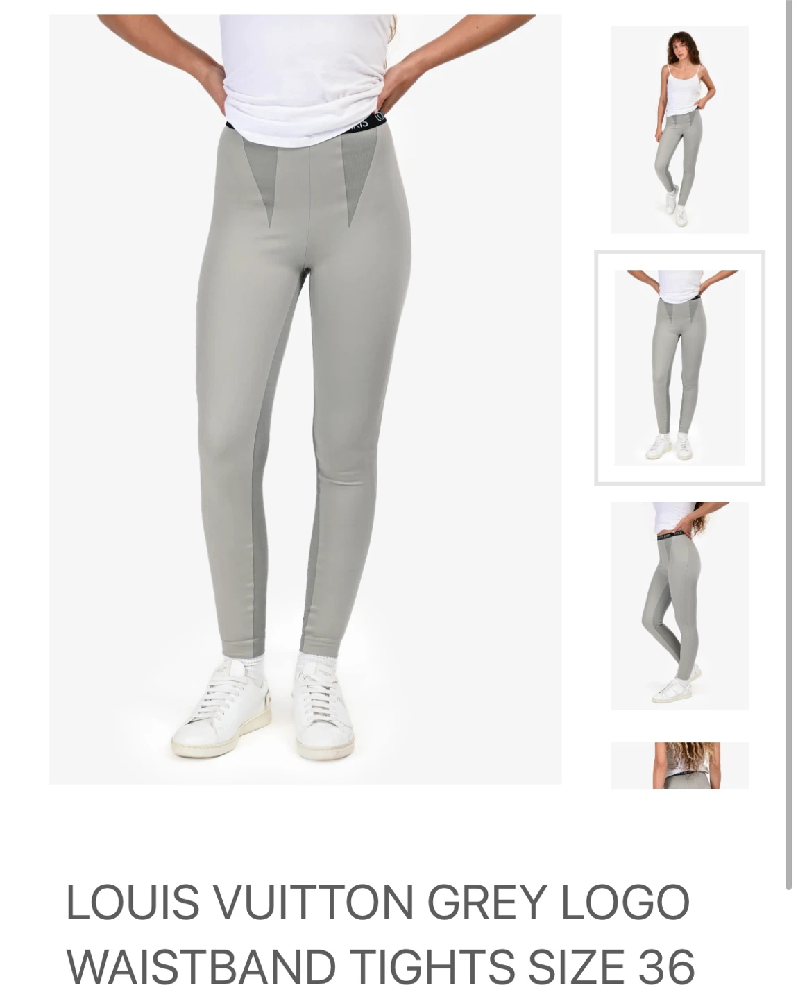 Authentic Louis Vuitton Grey Logo Waistband Tights - Size 36 - photo 2
