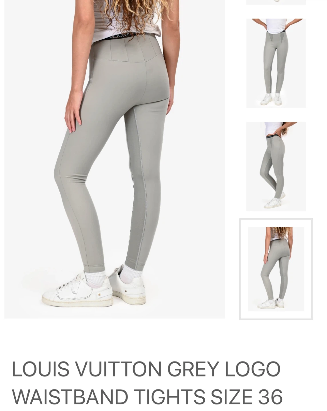 Authentic Louis Vuitton Grey Logo Waistband Tights - Size 36 - photo 4