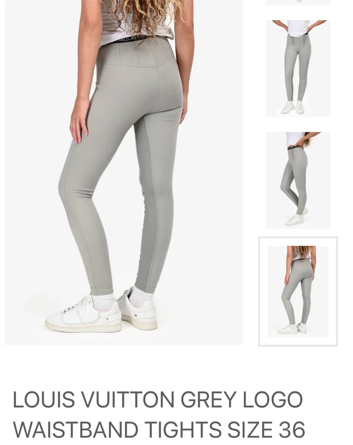 Louis Vuitton Grey Logo Waistband Tights - Size 36 image indicator(4)
