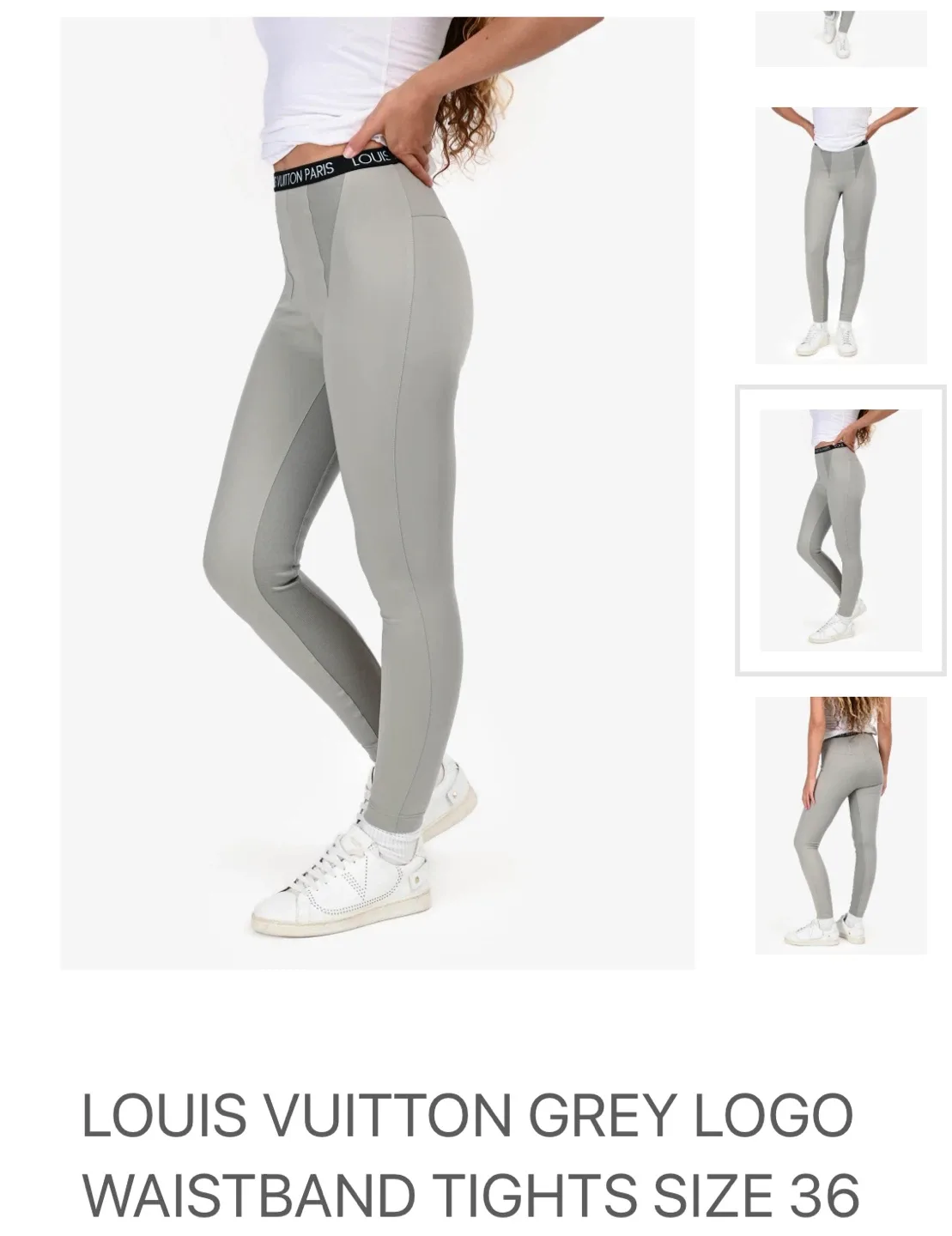 Louis Vuitton Grey Logo Waistband Tights - Size 36 image indicator(5)