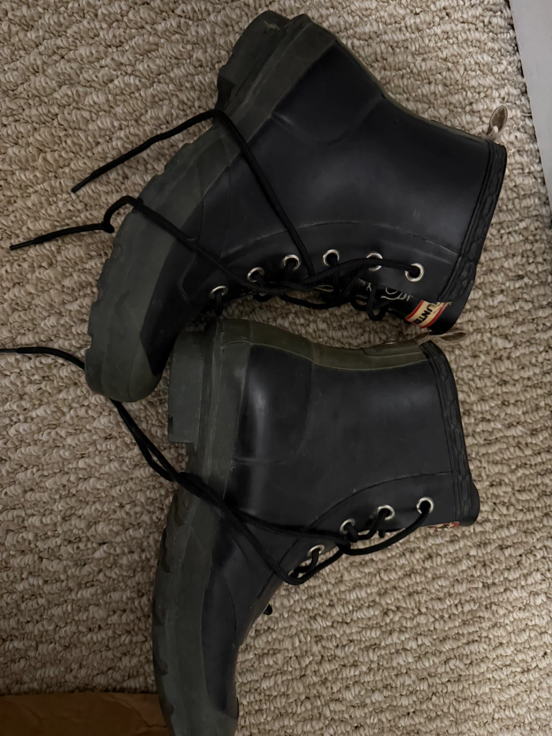 Hunter Lace-Up Rain Boots - Black - photo 2