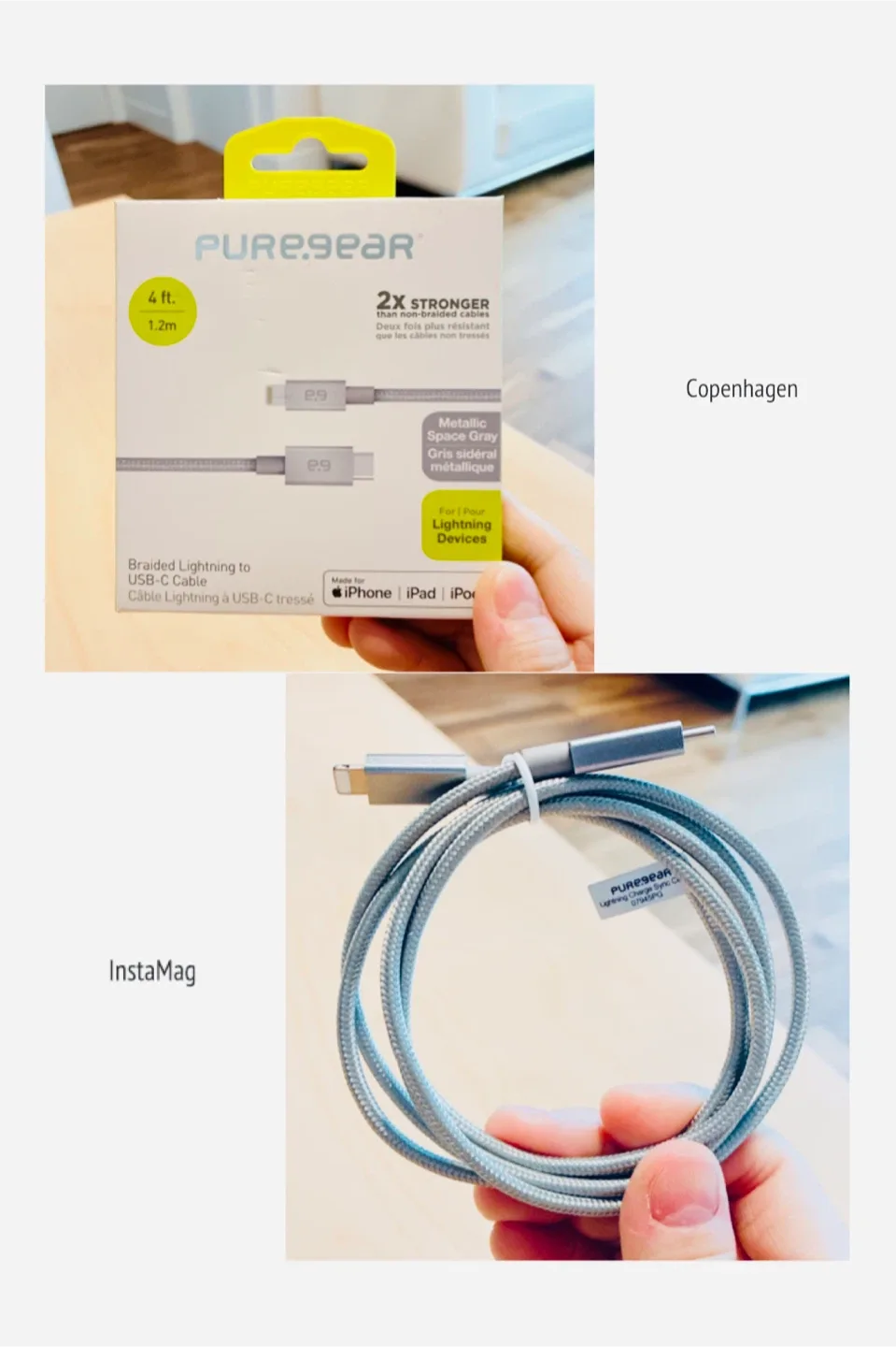 PURE.gear Braided Lightning to USB-C Cable - Space Gray thumbnail