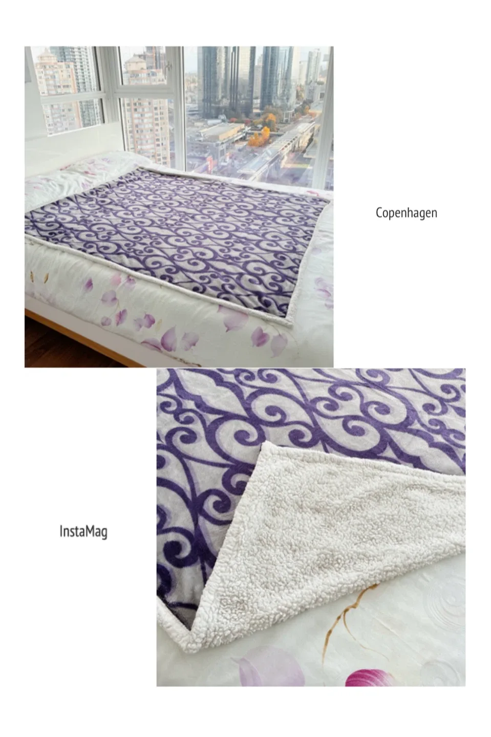 Copenhagen Purple Patterned Blanket thumbnail