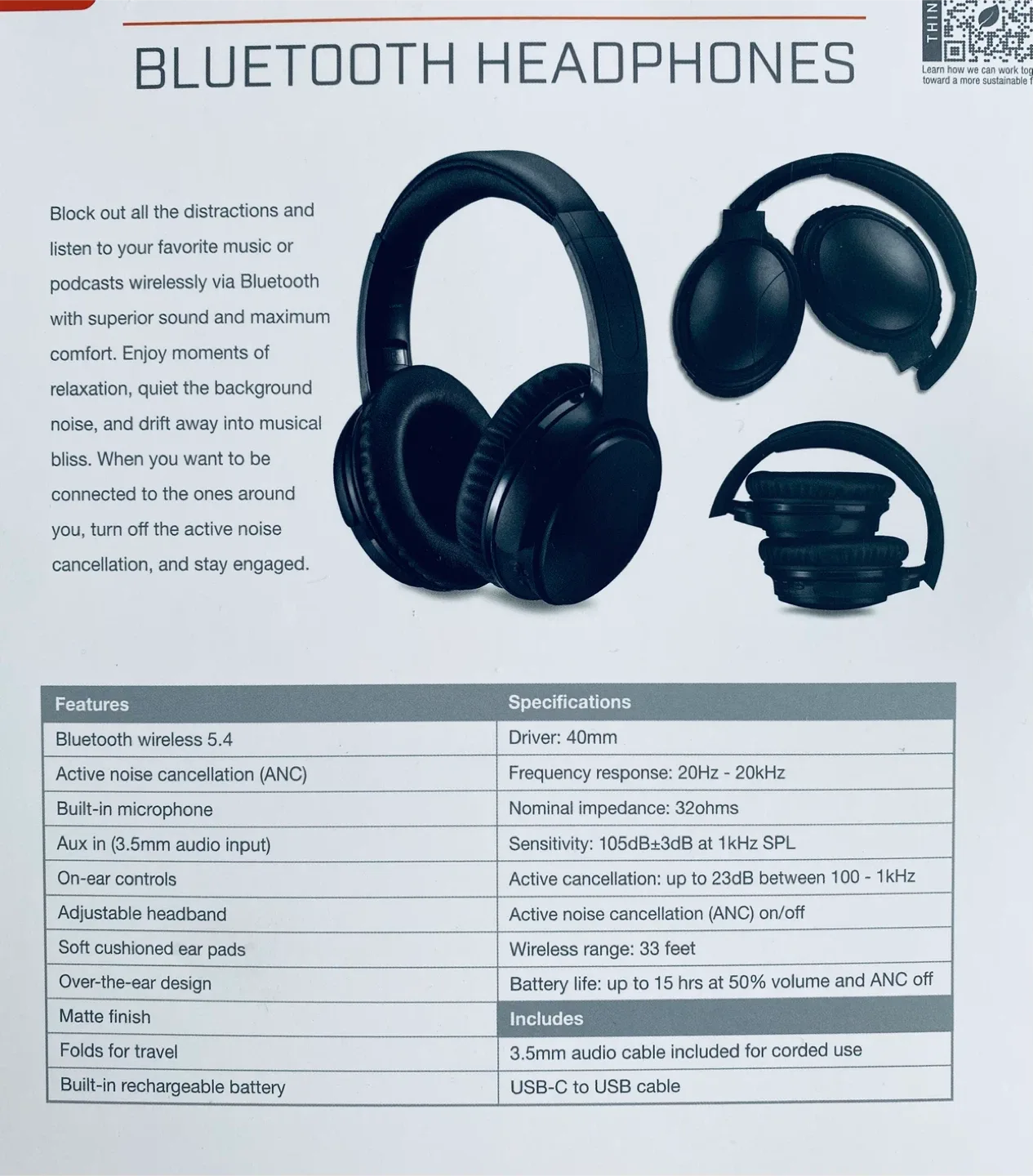 iLive Active Noise Canceling Bluetooth Headphones image indicator(2)