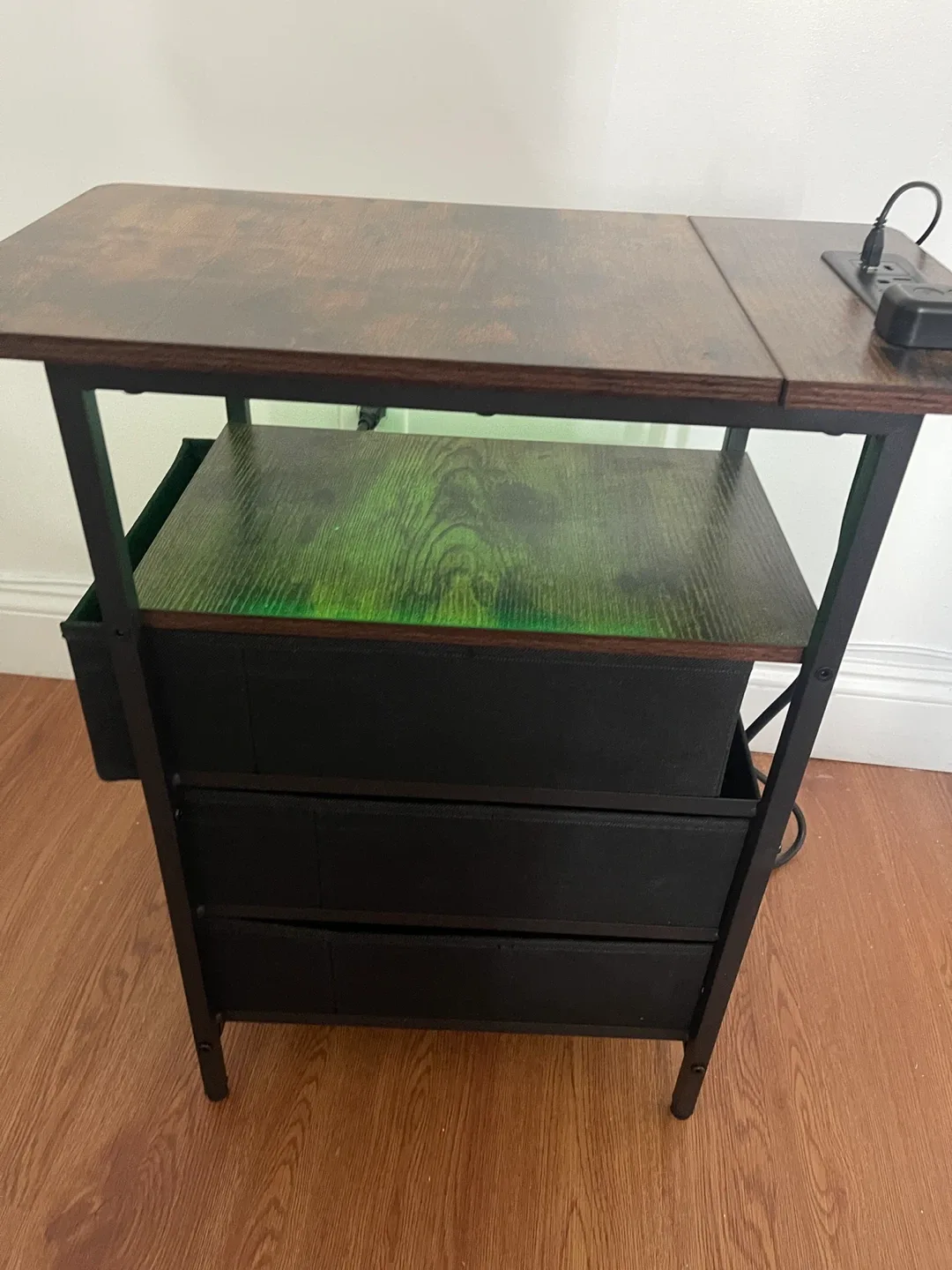 Brown Wood Nightstand with Drawers image indicator(6)