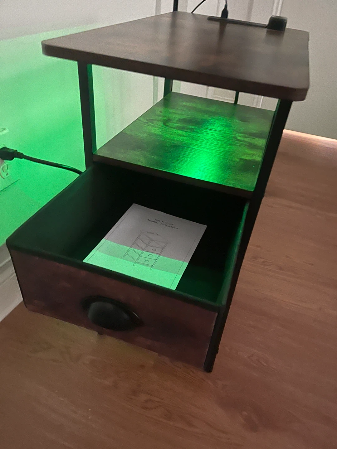 Brown Wood Nightstand with Drawers - photo 2