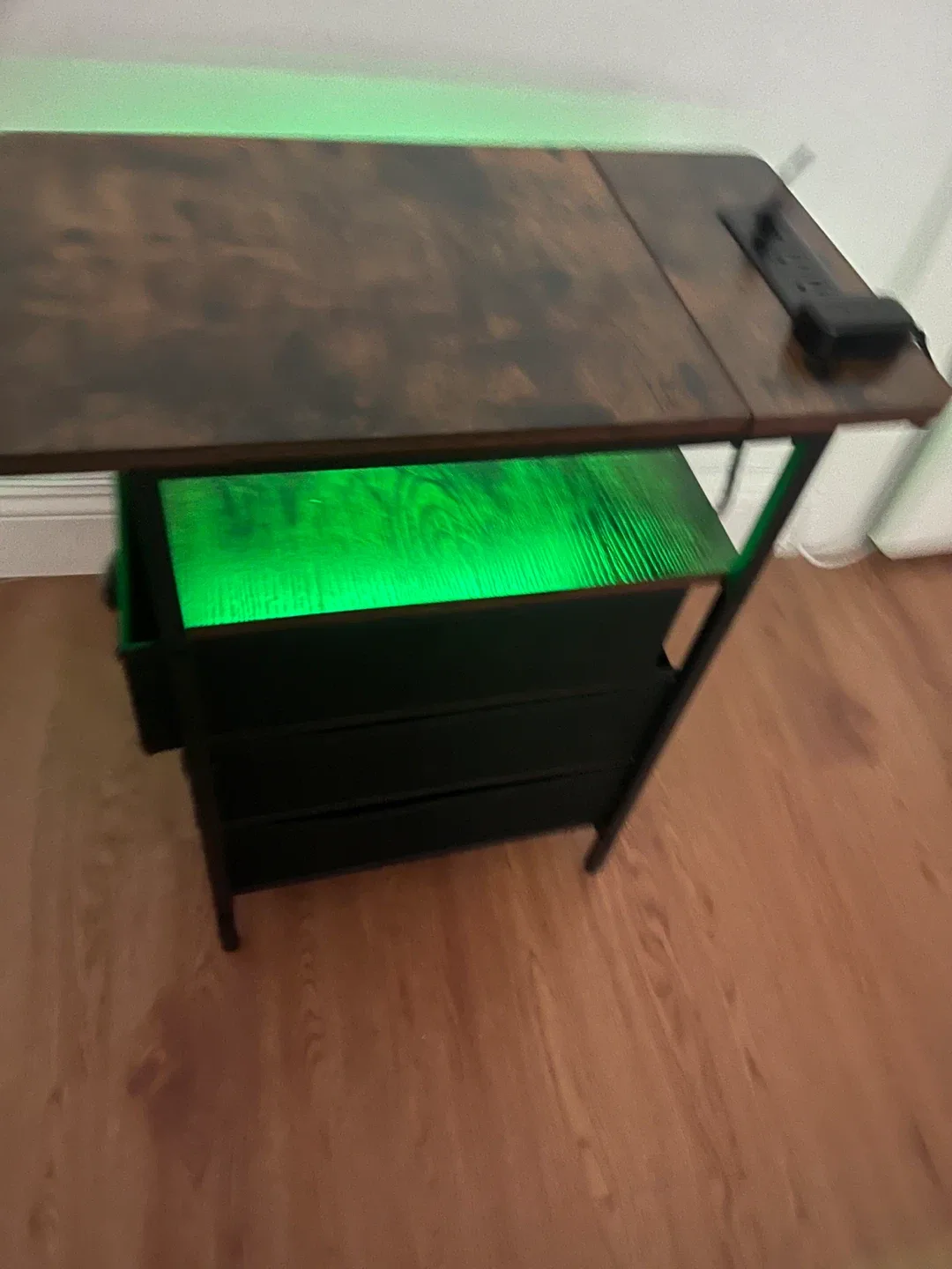 Brown Wood Nightstand with Drawers image indicator(4)