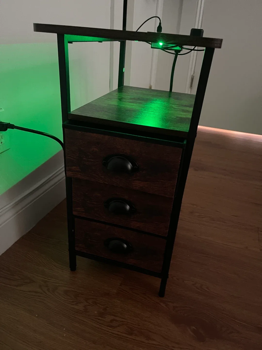 Brown Wood Nightstand with Drawers image indicator(3)