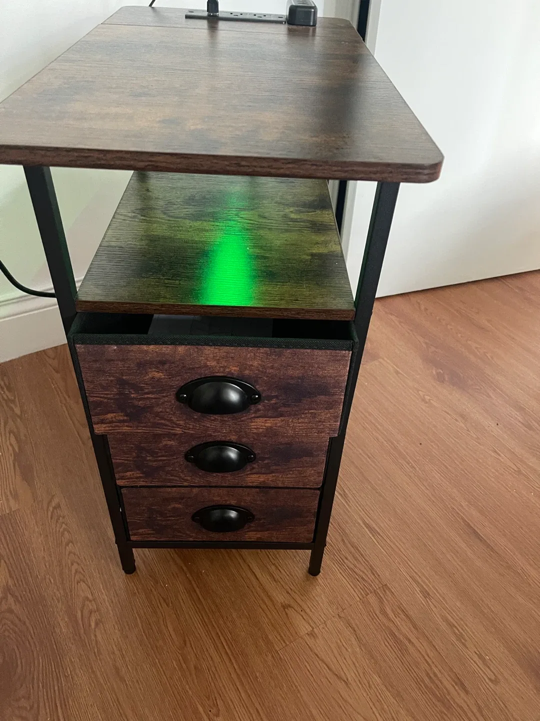 Brown Wood Nightstand with Drawers image indicator(8)