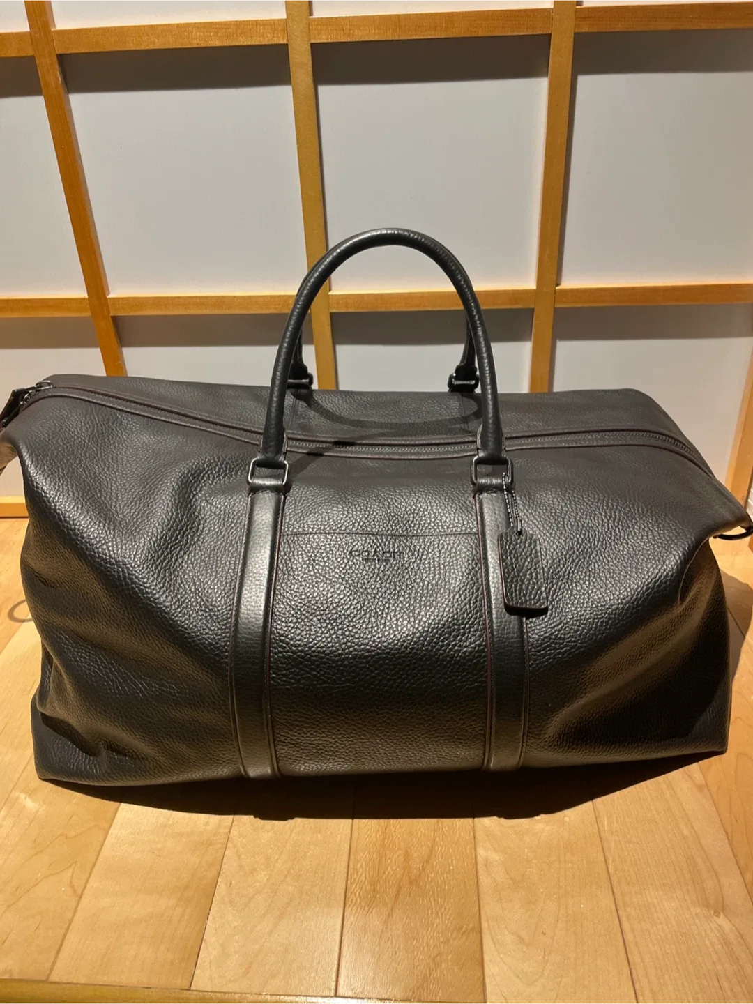 Coach Black Leather Duffle Bag thumbnail
