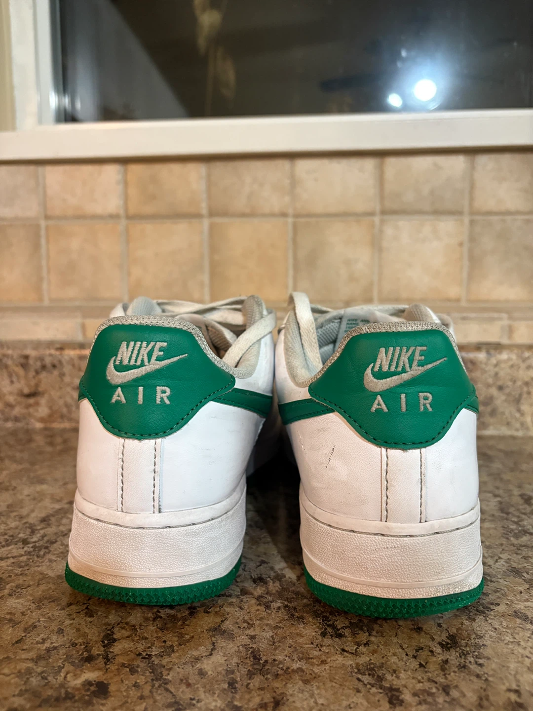 Nike Air Force 1 White/Green Shoes - photo 2