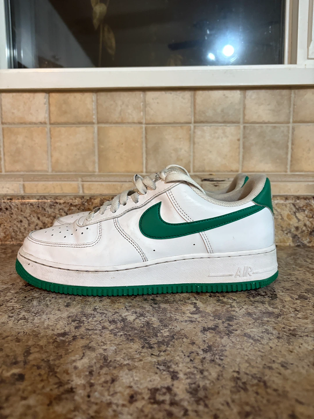 Nike Air Force 1 White/Green Shoes - photo 3