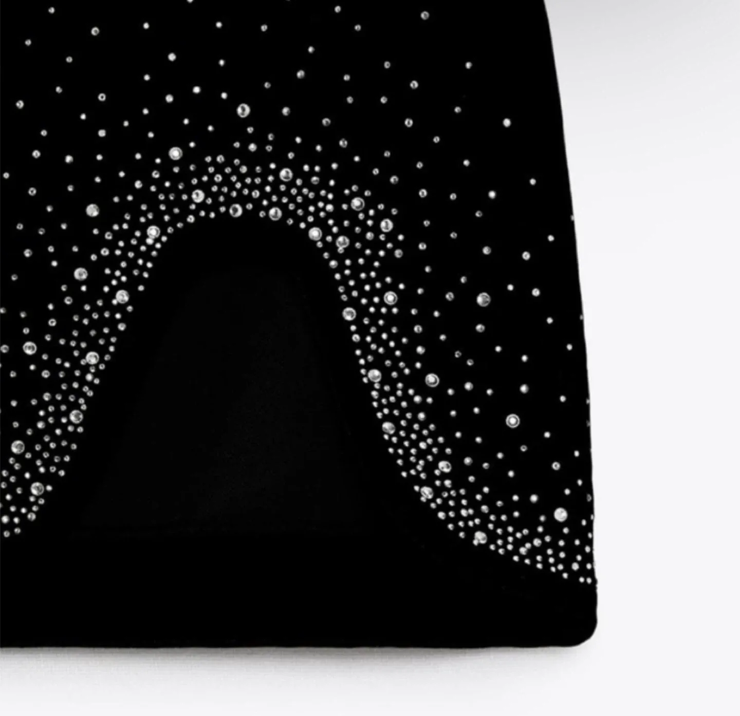 NWOT ZARA Velvet Rhinestone Asymmetrical Mini Skirt image indicator(7)