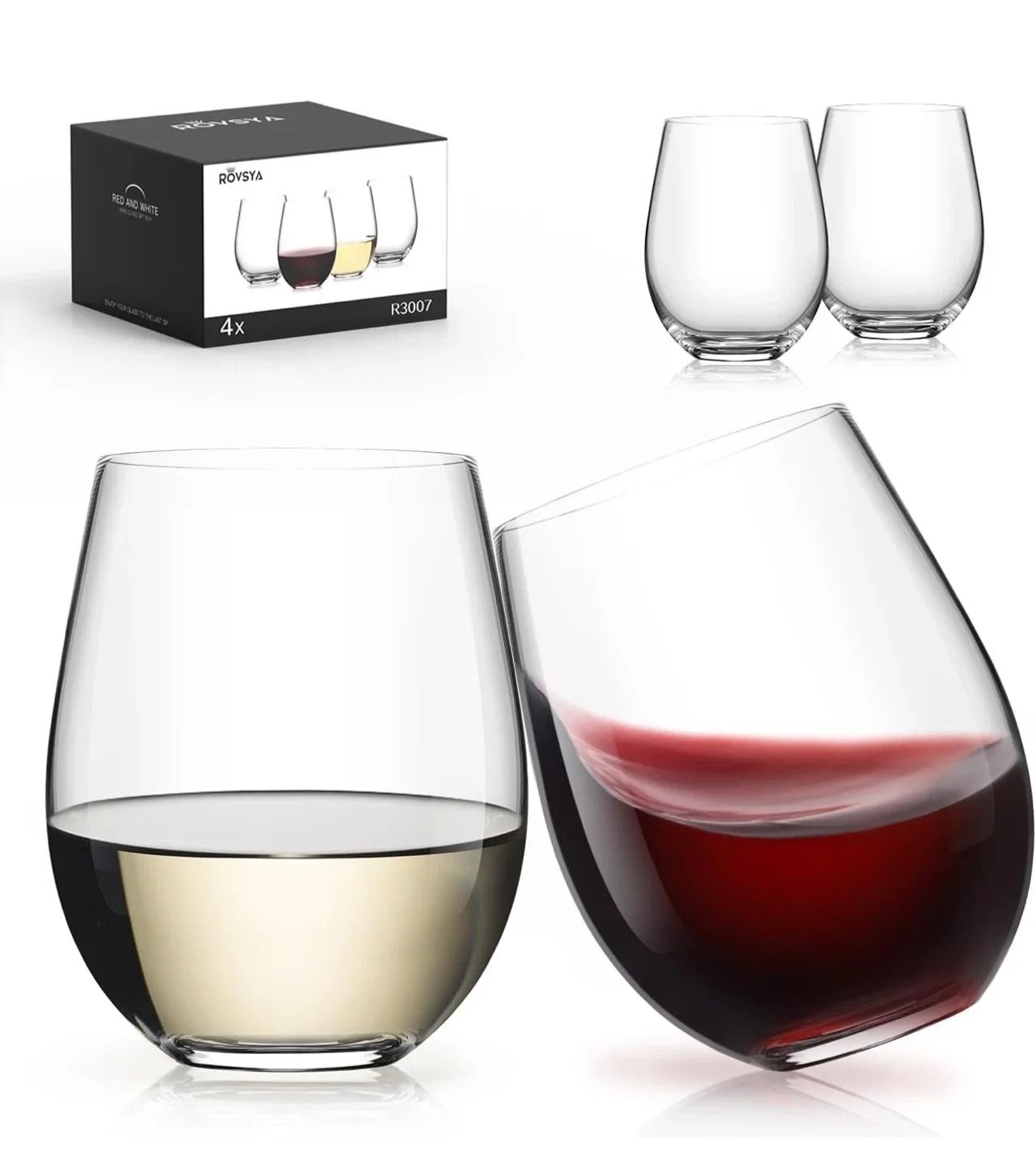 Set of -2 stemless wine glass thumbnail