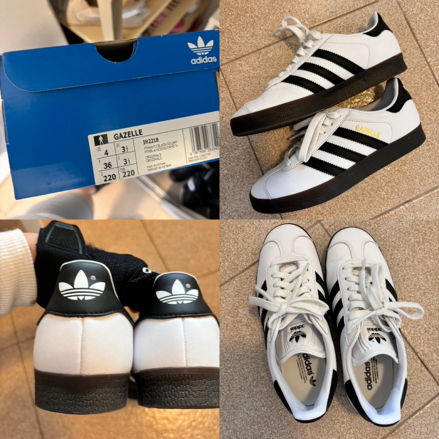 Adidas Gazelle White/Black - Women's Size 6 - photo 2