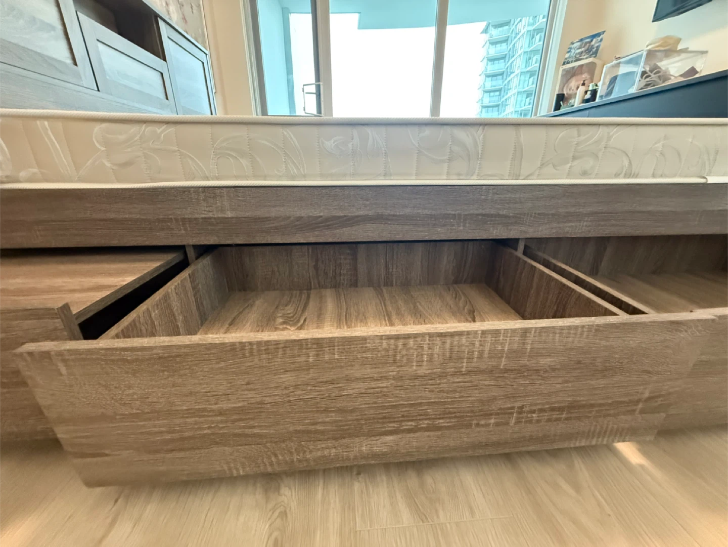 Wood Bed Frame with Storage - photo 3