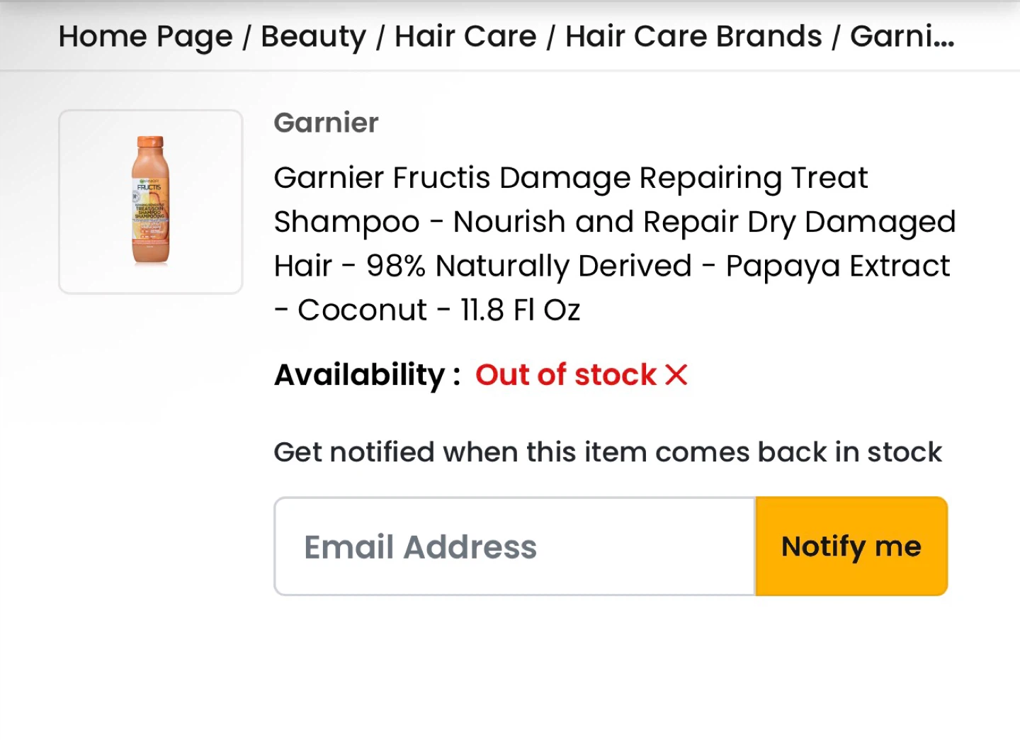 NEW/DISCONTINUED Garnier Damage Repairing Treat Shampoo Papaya - photo 4