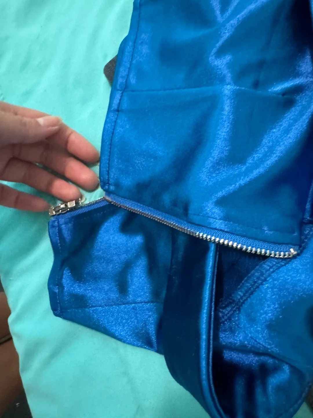 SHEIN EZwear Blue Satin Tube Top image indicator(5)