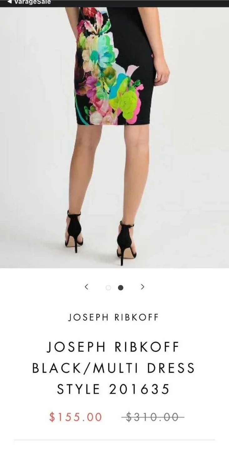 Joseph Ribkoff Black/Multi Dress - Size 4 image indicator(5)