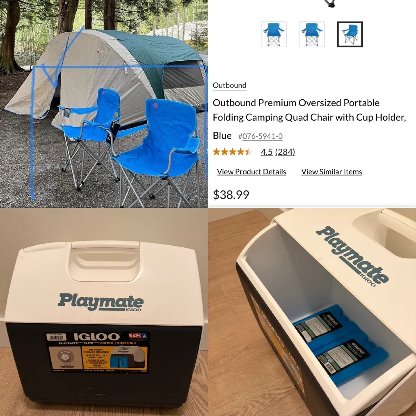 2Camping Chair&Cooler
