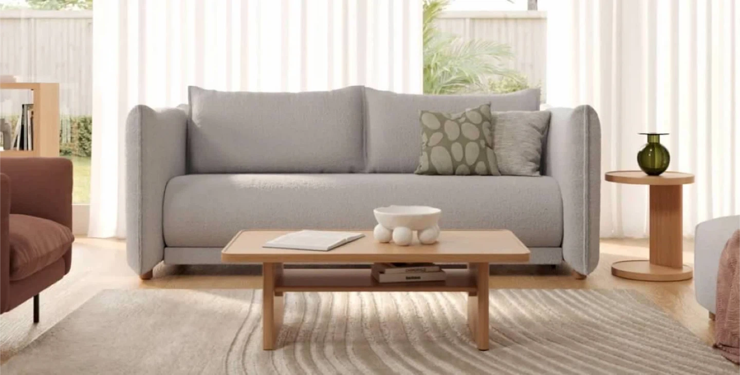 Koala Sofa Bed 92”, Pebble Gray, open box item