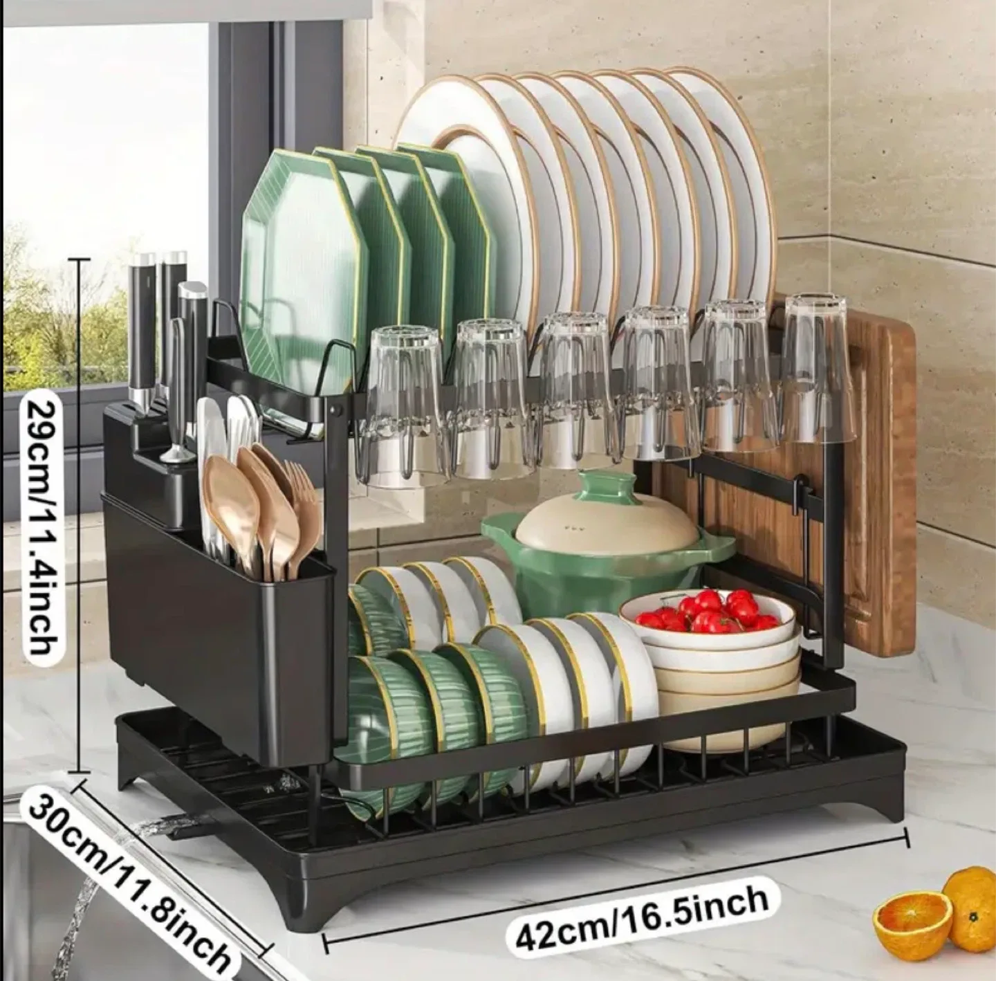 Dish Drying Rack with drainage tray (BRAND NEW IN BOX) image indicator(4)