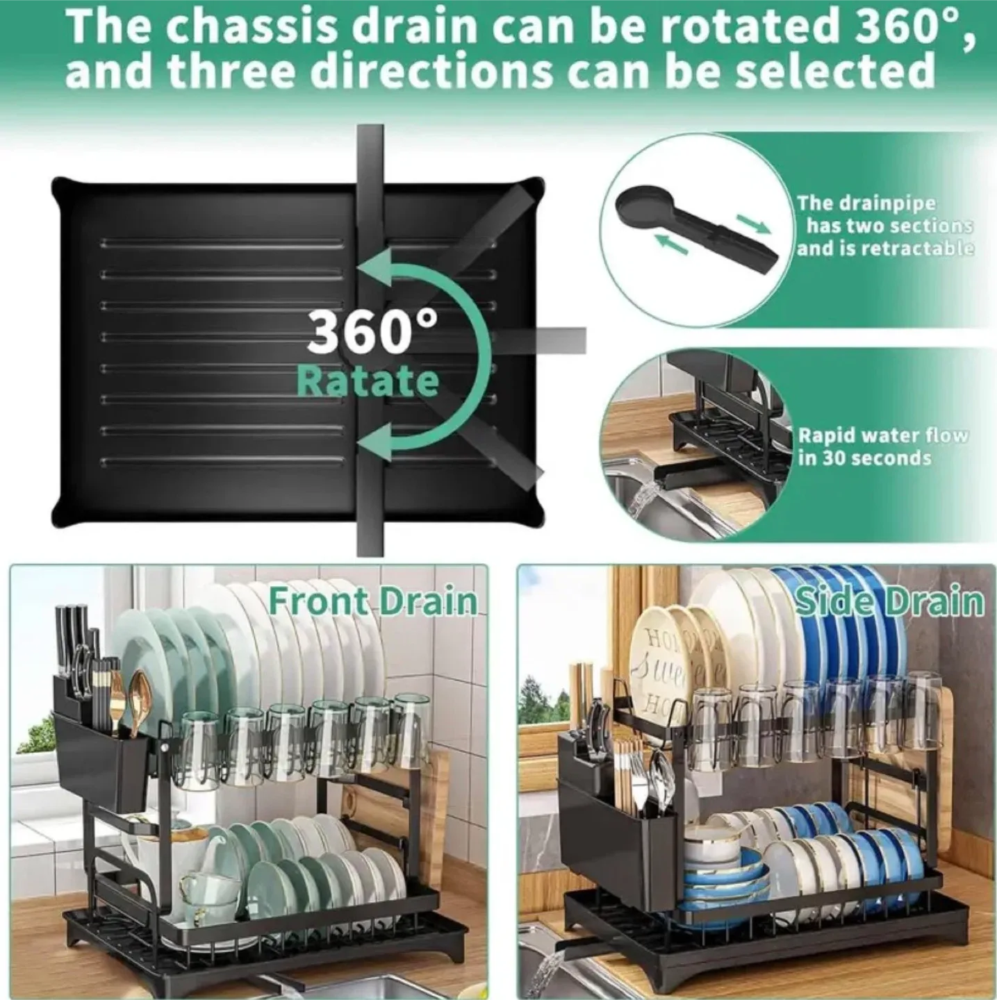 Dish Drying Rack with drainage tray (BRAND NEW IN BOX) image indicator(3)