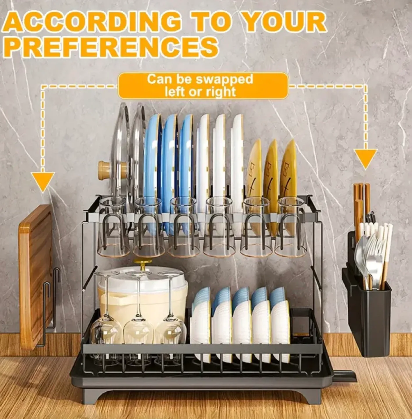 Dish Drying Rack with drainage tray (BRAND NEW IN BOX) image indicator(2)