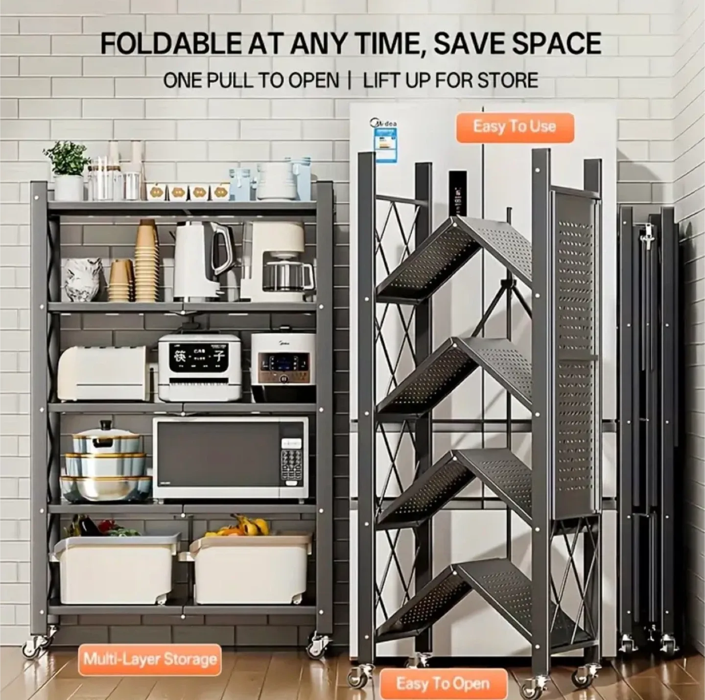 Foldable 4-Layer Kitchen Shelf - BRAND NEW IN BOX