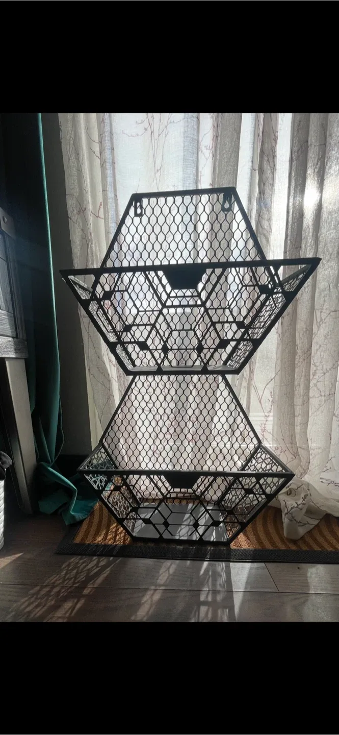 Metal Wire 2-Tier Basket Stand