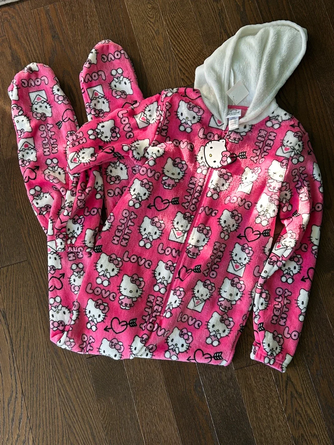 Hello Kitty Pink Fleece Footed Pajamas