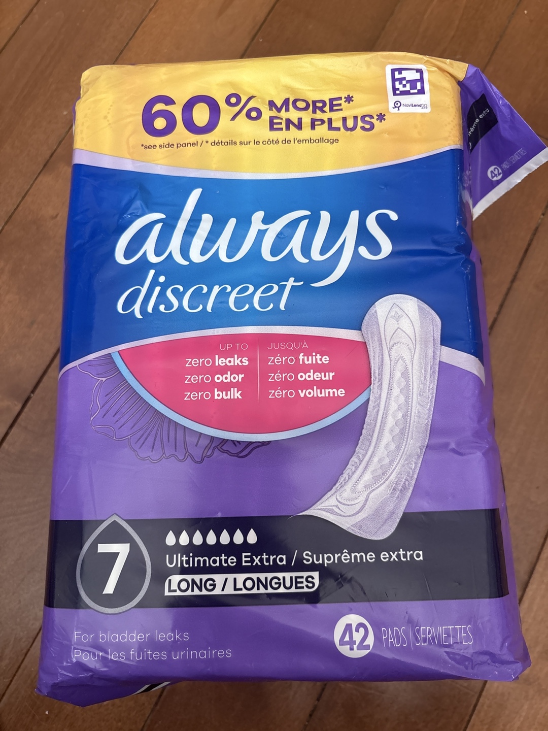 Always Discreet Ultimate Extra Long Pads, 42 count