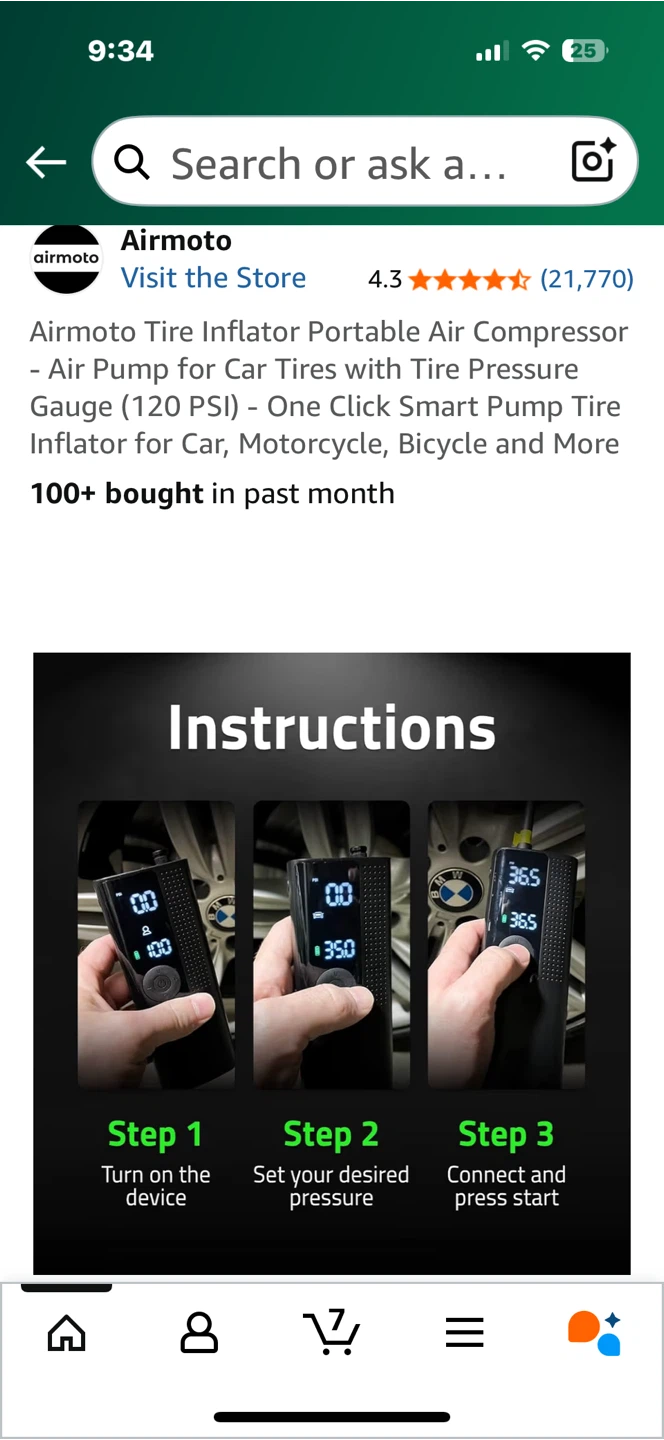 Airmoto Tire Inflator Portable Air Compressor - photo 5