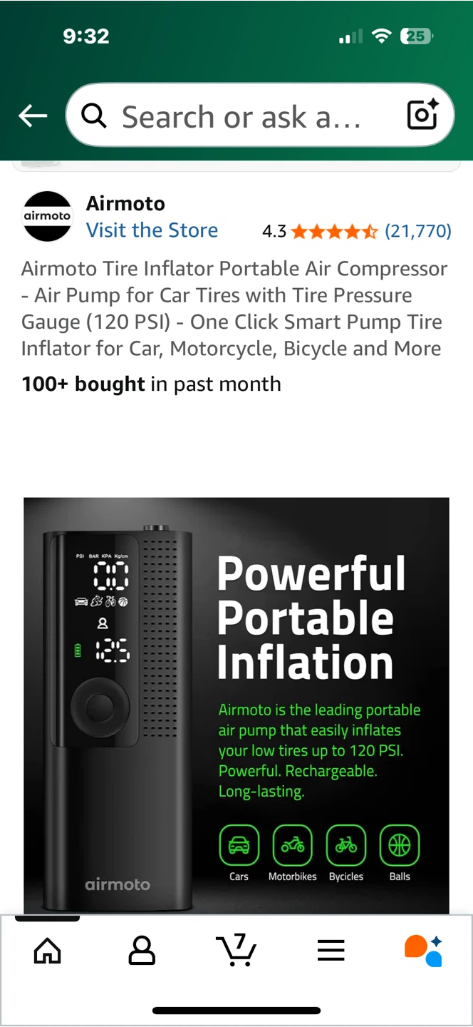 Airmoto Tire Inflator Portable Air Compressor - photo 2