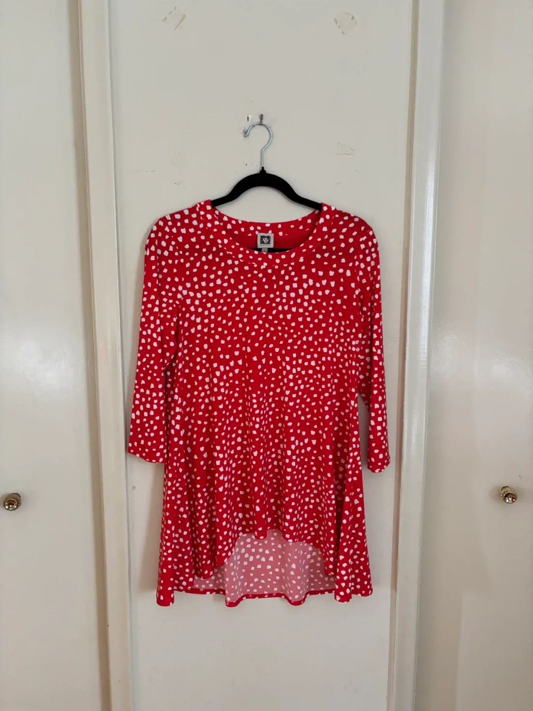 Anne Klein Red Polka Dot Dress - Size S