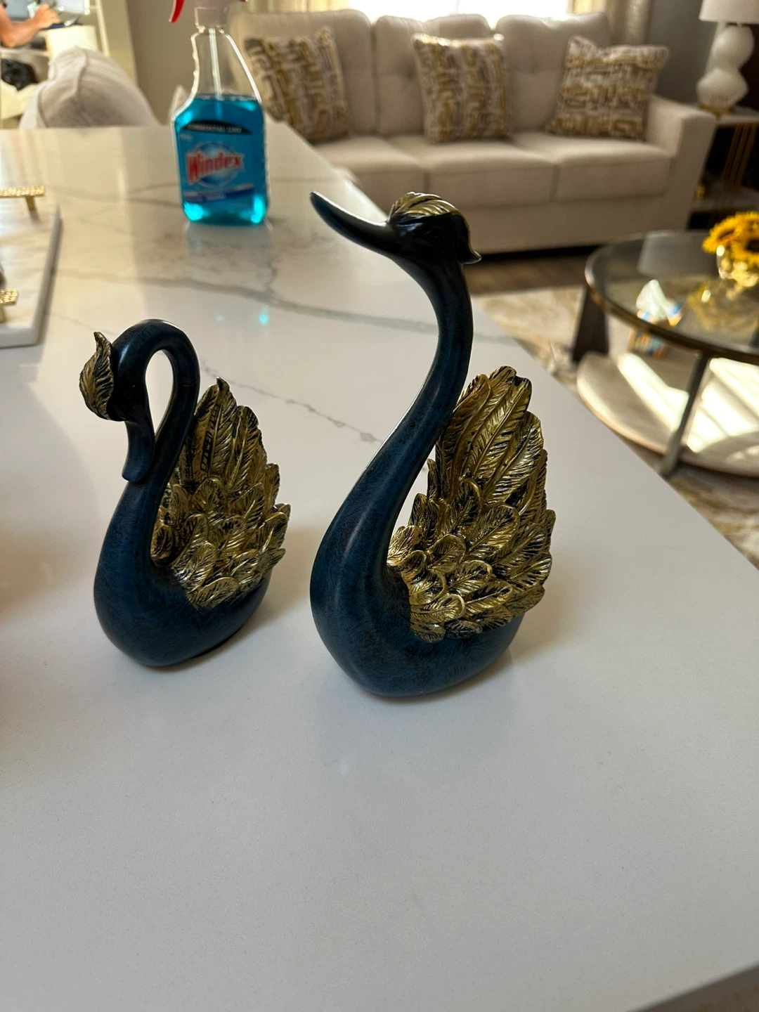 Decorative Vases and Swan Figurines