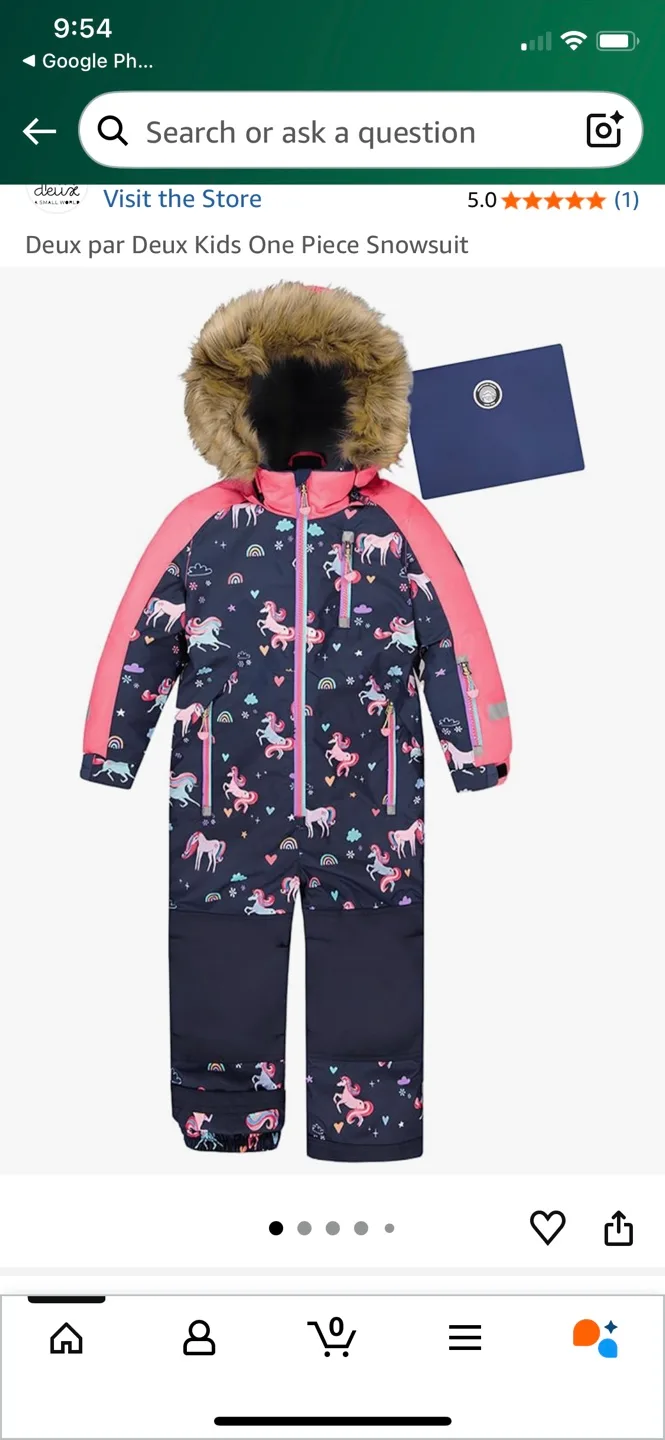 Deux par Deux Kids One Piece Snowsuit - Size 5 (110cm)