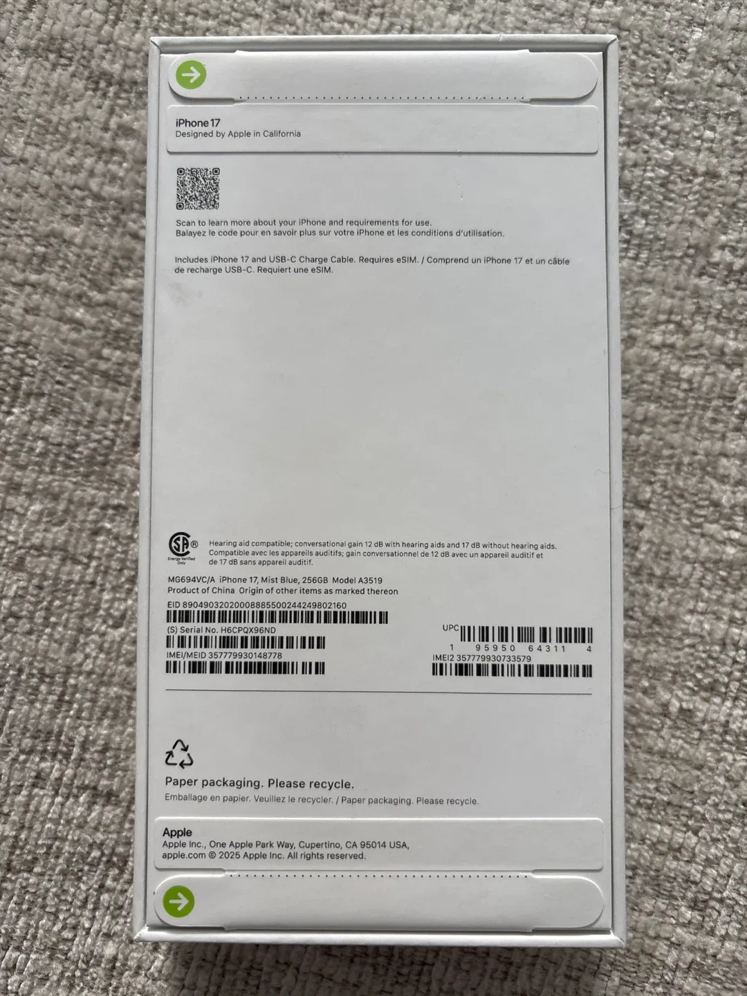 New iPhone 17, Mid Blue, 256GB image indicator(3)