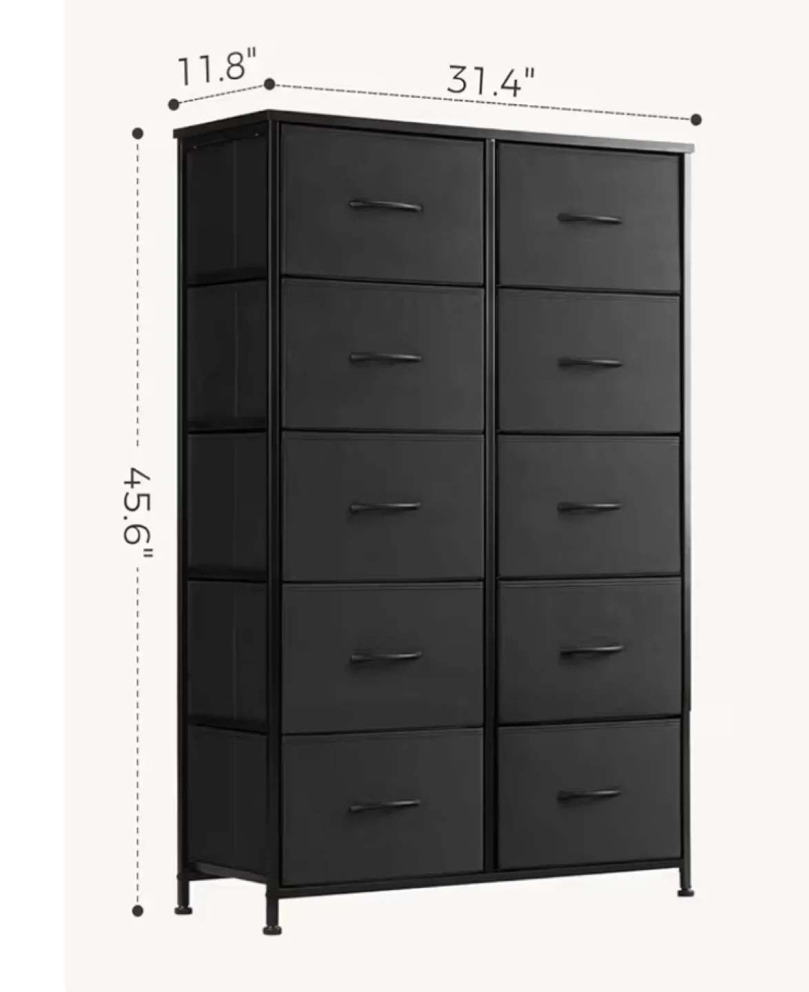 Black Fabric Dresser with 8 Drawers image indicator(2)