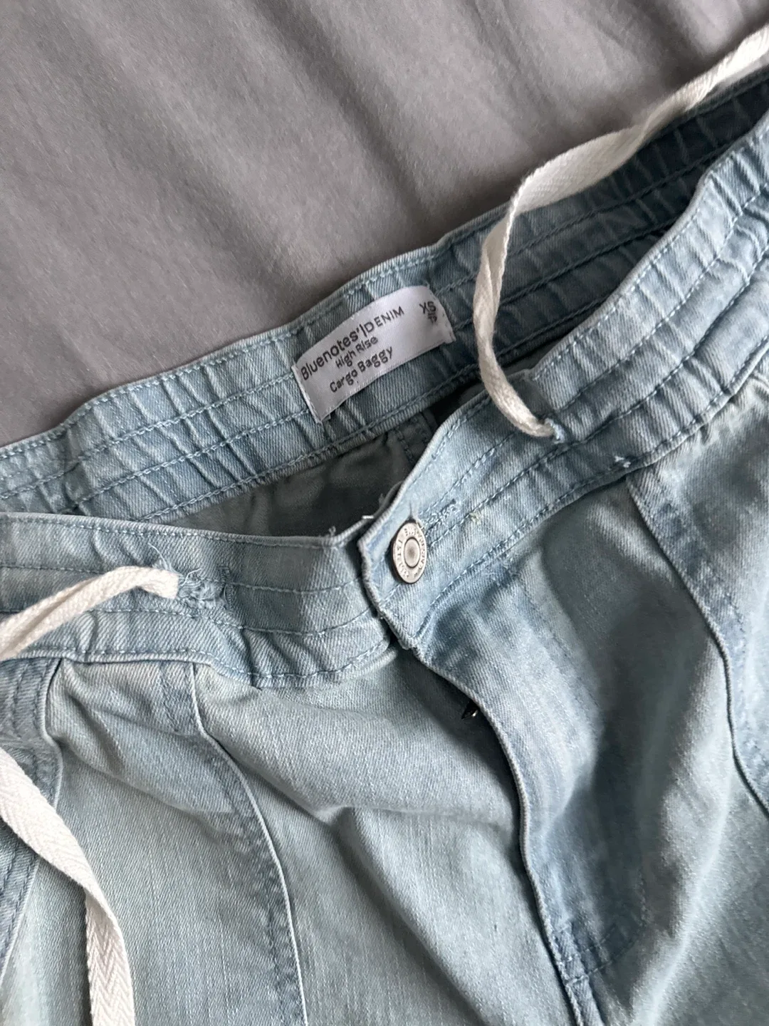 Bluenotes ID Denim High Rise Cargo Baggy Pants XS image indicator(4)