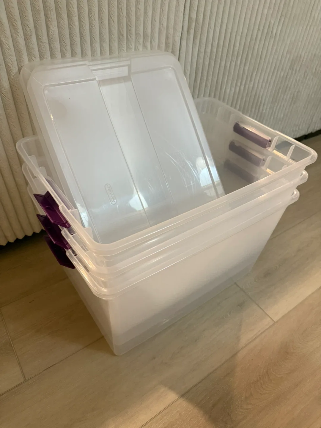 Sterilite Storage bins with Lids - Set of 3 image indicator(4)